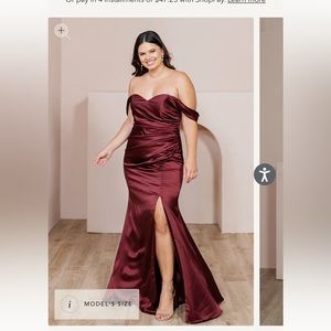 Gorgeous brand new size 10 BLACK SATIN not this maroon color.